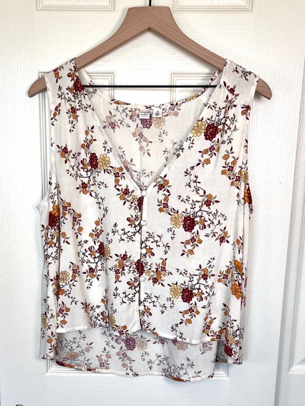 Melrose and Market Floral Hi Low Boho Festival Floral Tank Top